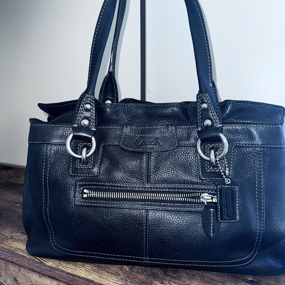 Coach Black Leather Bag - Picture 3 of 12